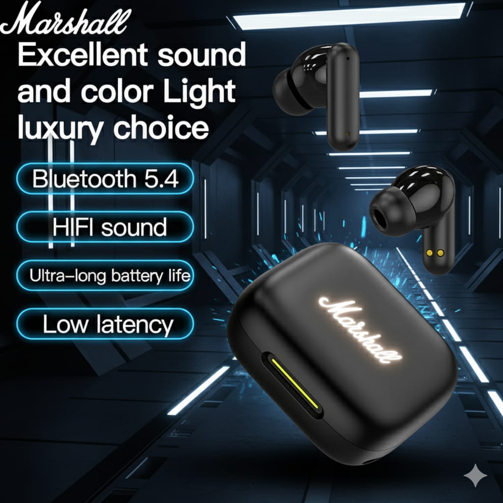Marshall True Wireless Earbuds – Bluetooth 5.4, HiFi Sound, Low Latency