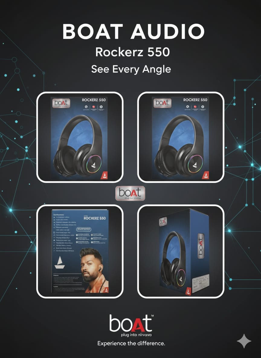 boAt Rockerz 550 Wireless Bluetooth Over-Ear Headphones
