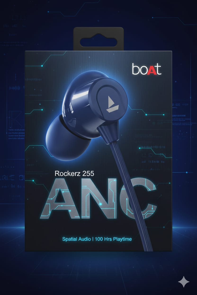 boAt Rockerz 255 ANC Wireless Neckband Earphones