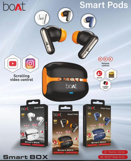 boAt Smart Pods True Wireless Bluetooth Earbuds