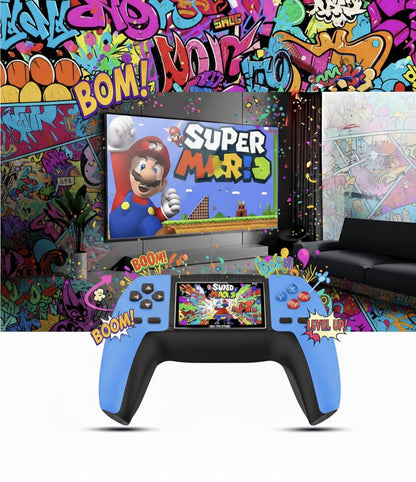 Handheld Retro Game Console – TV Output | Built-in Classic Games | Blue Edition